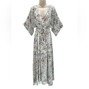 Baltic Born Kia Floral Maxi Dress Kimono Sleeve Wrap High Slit Romantic Wedding